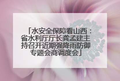 水安全保障看山西：省水利厅厅长龚孟建主持召开近期强降雨防御专题会商调度会