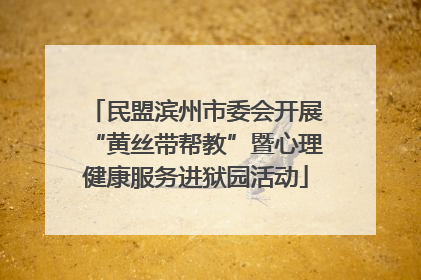 民盟滨州市委会开展“黄丝带帮教”暨心理健康服务进狱园活动
