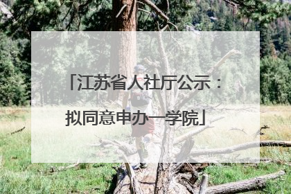 江苏省人社厅公示：拟同意申办一学院