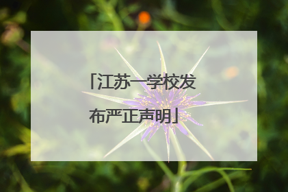 江苏一学校发布严正声明