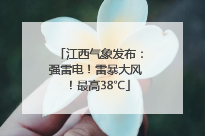 江西气象发布：强雷电！雷暴大风！最高38℃