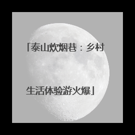 泰山炊烟巷：乡村生活体验游火爆