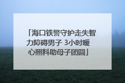 海口铁警守护走失智力障碍男子 3小时暖心照料助母子团圆