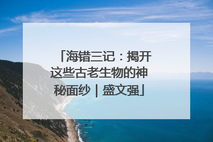 海错三记：揭开这些古老生物的神秘面纱｜盛文强