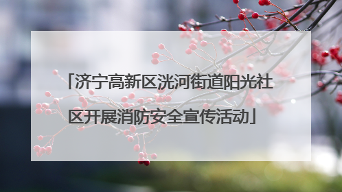 济宁高新区洸河街道阳光社区开展消防安全宣传活动