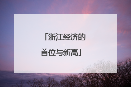 浙江经济的首位与新高