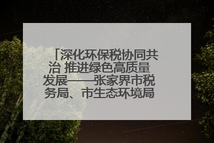 深化环保税协同共治 推进绿色高质量发展——张家界市税务局、市生态环境局签署合作备忘录
