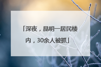 深夜，昆明一居民楼内，30余人被抓