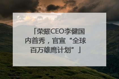 荣耀CEO李健国内首秀，官宣“全球百万雄鹰计划”