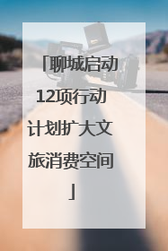 聊城启动12项行动计划扩大文旅消费空间