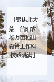 聚焦北大荒｜普阳农场万亩稻田夏管工作科技感满满