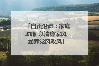 自贡沿滩：家庭助廉 以清廉家风涵养党风政风