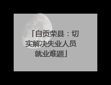 自贡荣县：切实解决失业人员就业难题