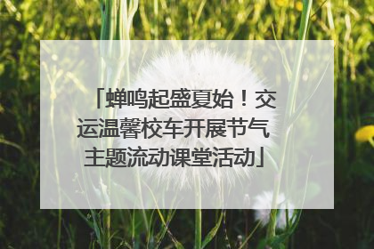 蝉鸣起盛夏始！交运温馨校车开展节气主题流动课堂活动