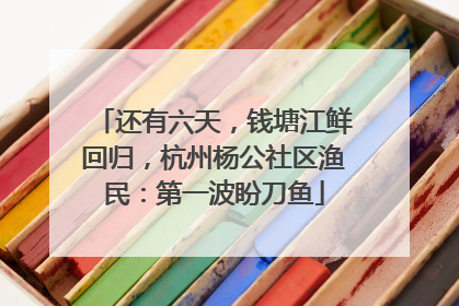 还有六天，钱塘江鲜回归，杭州杨公社区渔民：第一波盼刀鱼