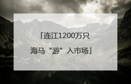 连江1200万只海马“游”入市场