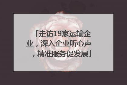 走访19家运输企业，深入企业听心声，精准服务促发展