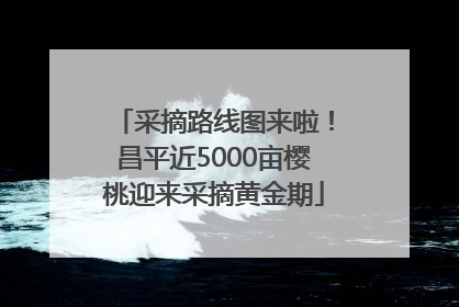采摘路线图来啦！昌平近5000亩樱桃迎来采摘黄金期