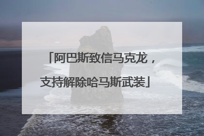 阿巴斯致信马克龙，支持解除哈马斯武装