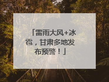 雷雨大风+冰雹，甘肃多地发布预警！