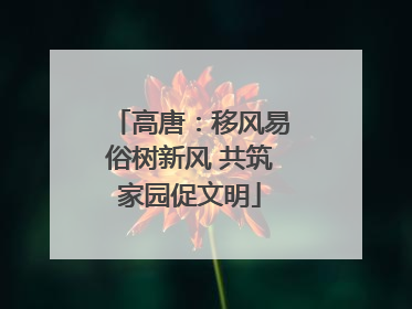 高唐：移风易俗树新风 共筑家园促文明