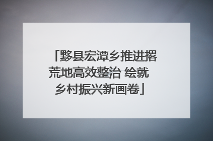 黟县宏潭乡推进撂荒地高效整治 绘就乡村振兴新画卷