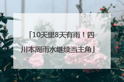 10天里8天有雨！四川本周雨水继续当主角