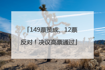 149票赞成、12票反对！决议高票通过