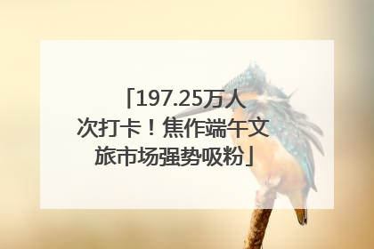 197.25万人次打卡！焦作端午文旅市场强势吸粉