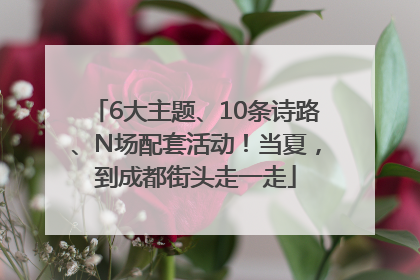 6大主题、10条诗路、N场配套活动！当夏，到成都街头走一走